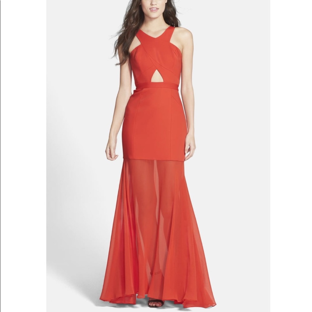BCBGMaxAzria Red Cutout Dress